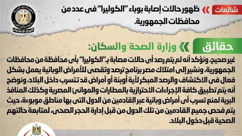 حقيقة ظهور حالات إصابة بوباء 