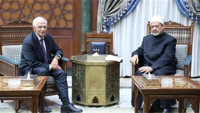شيخ الأزهر يسأل ممثل الاتحاد الأوروبي: هل هناك حل للمهزلة التاريخية الكبرى في غزة؟!