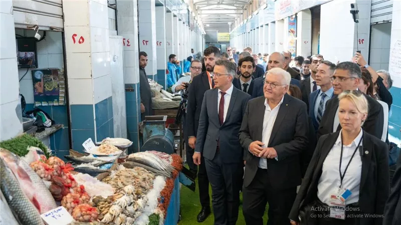 الرئيس الألمانى يزور سوق السمك الحضارى بجنوب الجيزة