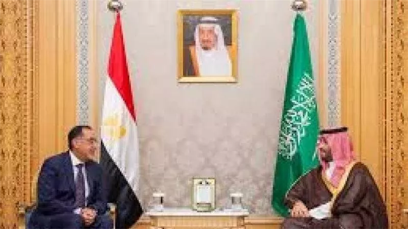 الأمير محمد بن سلمان ولى العهد السعودى يستقبل رئيس الوزراء مصطفى مدبولى