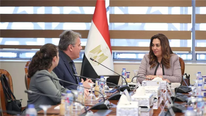 وزيرة التنمية المحلية تبحث مع الممثل المقيم لمؤسسة هانس زايدل الألمانية بالقاهرة مجالات التعاون