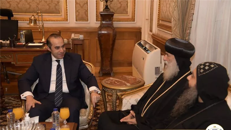 المستشار محمود فوزي يستقبل وفد الكنيسة الأرثوذكسية