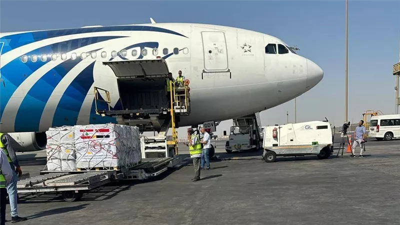 مصر: نقل ٢٢طن شحنة مساعدات إنسانية ومستلزمات طبية للشعب اللبنانى الشقيق