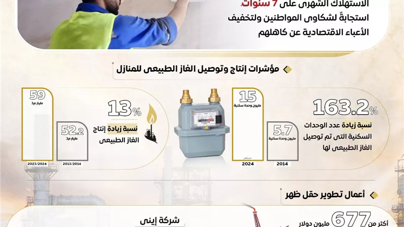 مصر تعزز من خدمات توصيل الغاز الطبيعي للمواطنين