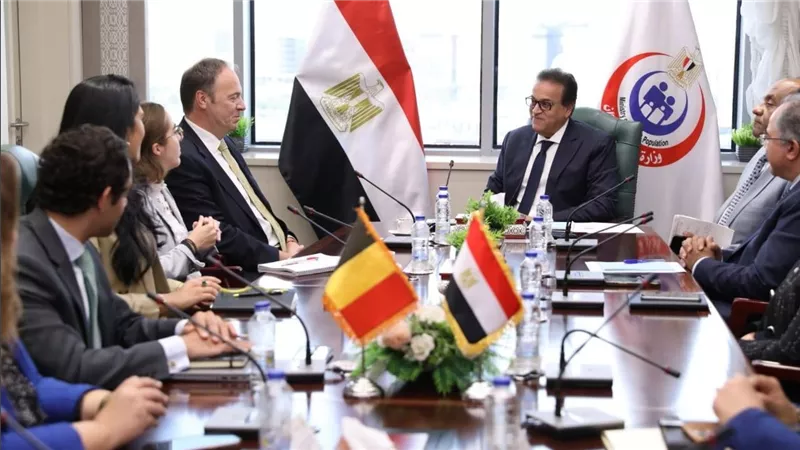 وزير الصحة يستقبل سفير دولة بلجيكا لدى مصر لبحث اوجه التعاون المشترك في القطاع الصحي