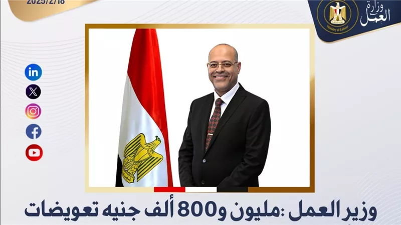وزير العمل :مليون و800 ألف جنيه تعويضات لأسر 9 من العمالة غير المنتظمة ضحايا حادث بالمنيا