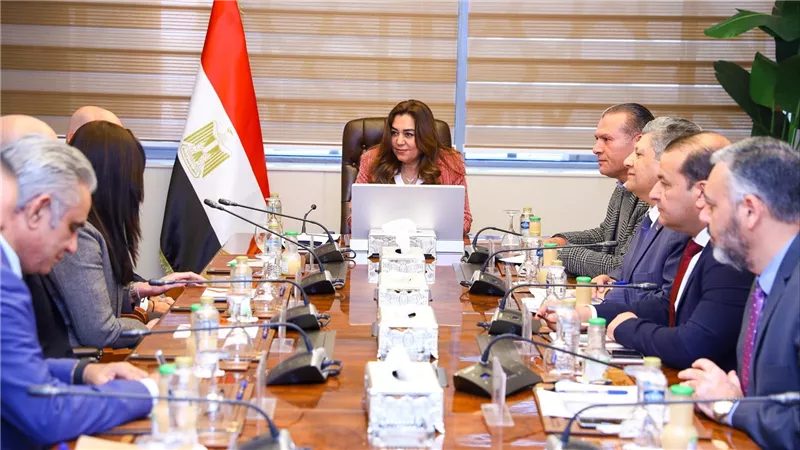 وزيرة التنمية المحلية تبحث مع رئيس شركة أسمنت أسيوط 