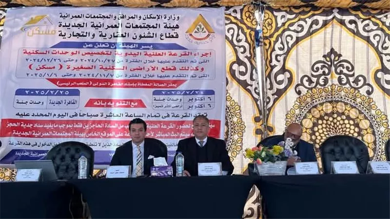 وزير الإسكان: إجراء القرعة العلنية بين المتقدمين لحجز قطع أراضي ووحدات 