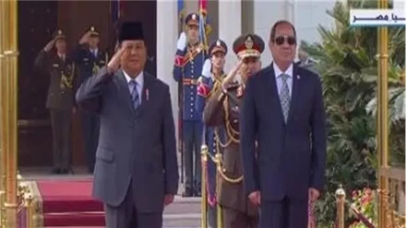 الرئيس السيسى يستقبل نظيره الإندونيسى برابوو سوبيانتو بقصر الاتحادية