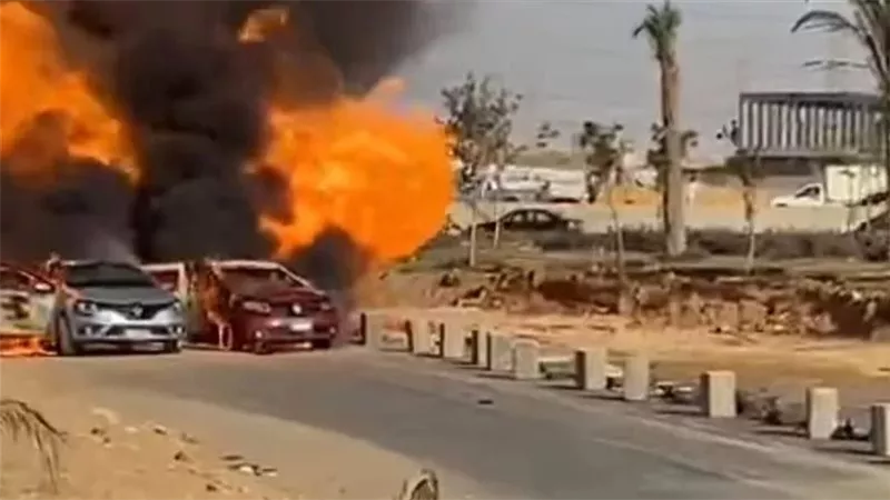 النيابة تستكمل التحقيقات فى حادث انفجار خط غاز طريق الواحات بعد وفاة 2 من المصابين