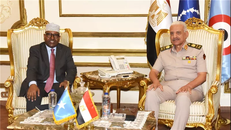 الفريق أول عبد المجيد صقر القائد العام للقوات المسلحة وزير الدفاع والإنتاج الحربى يلتقى وزير الدفاع الصومالى