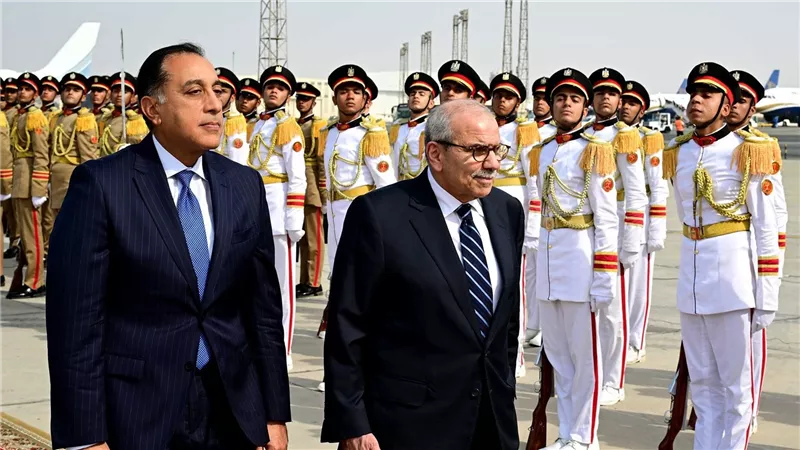 رئيس الوزراء يستقبل نظيره اللبناني بمطار القاهرة الدولي