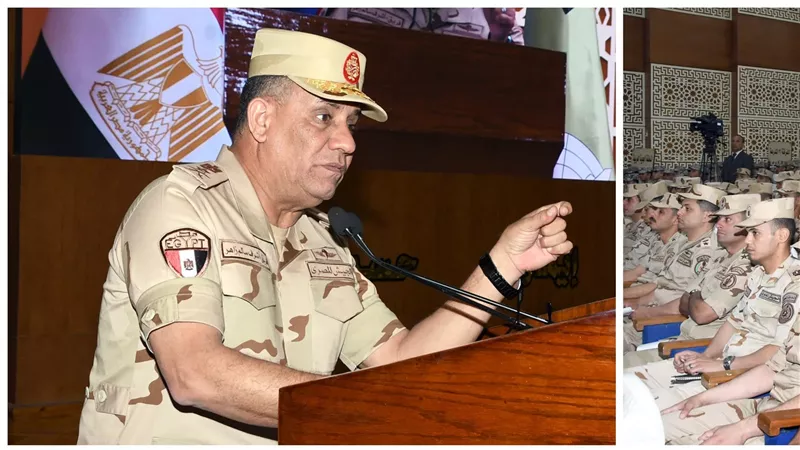 الفريق أشرف سالم زاهر وزير الدفاع والإنتاج الحربى يلتقى عدداً من مقاتلى المنطقة الغربية العسكرية