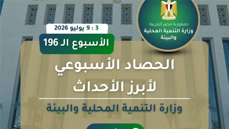 الحصاد الأسبوعي لأنشطة وزارة التنمية المحلية والبيئة.. لقاءات واجتماعات هامة 