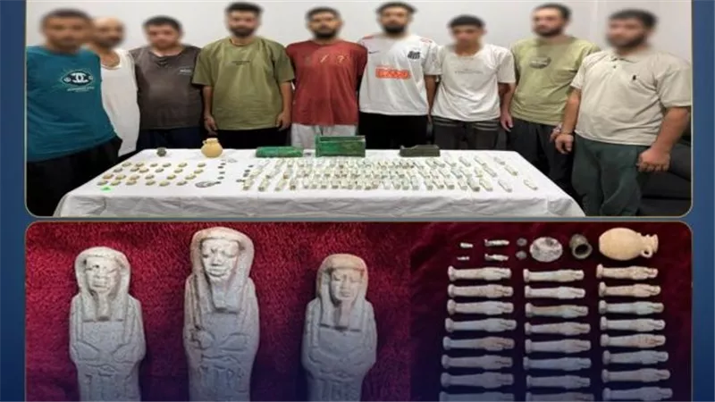 سقوط عصابة التنقيب عن الآثار بحوزتهم 118 قطعة أثرية في القليوبية