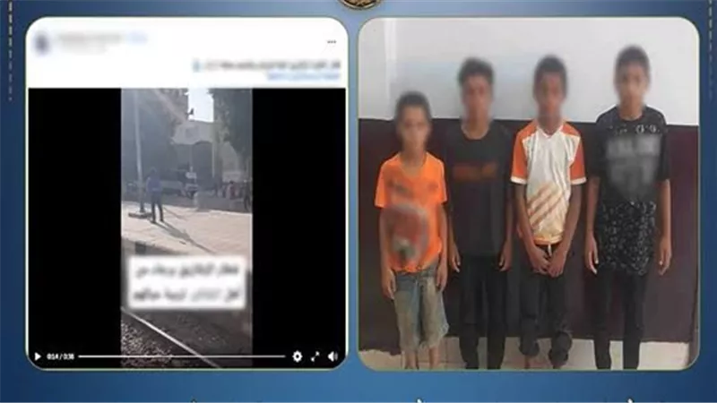 ضبط 4 طلاب بالشرقية لاتهامهم بالتلويح بإشارات خادشة لركاب قطار بعد تداول فيديو الواقعة